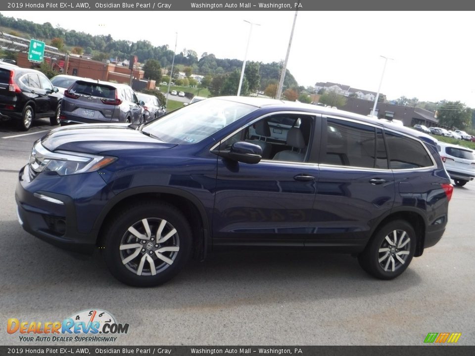 2019 Honda Pilot EX-L AWD Obsidian Blue Pearl / Gray Photo #6