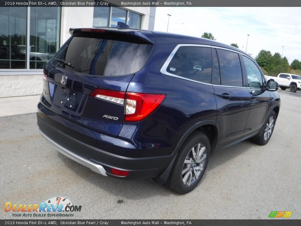 2019 Honda Pilot EX-L AWD Obsidian Blue Pearl / Gray Photo #9