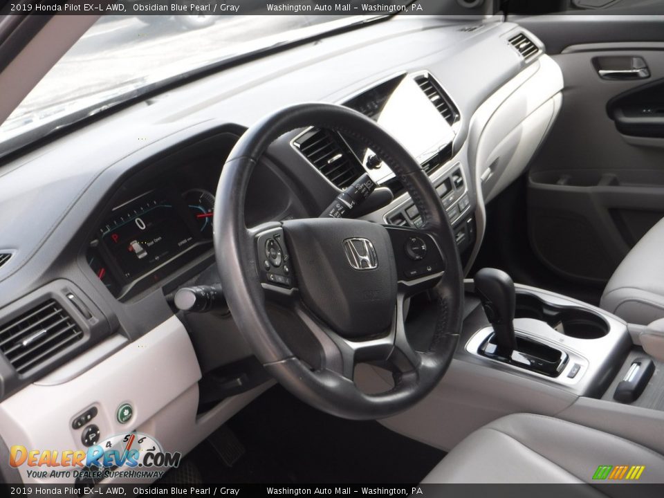 2019 Honda Pilot EX-L AWD Obsidian Blue Pearl / Gray Photo #13