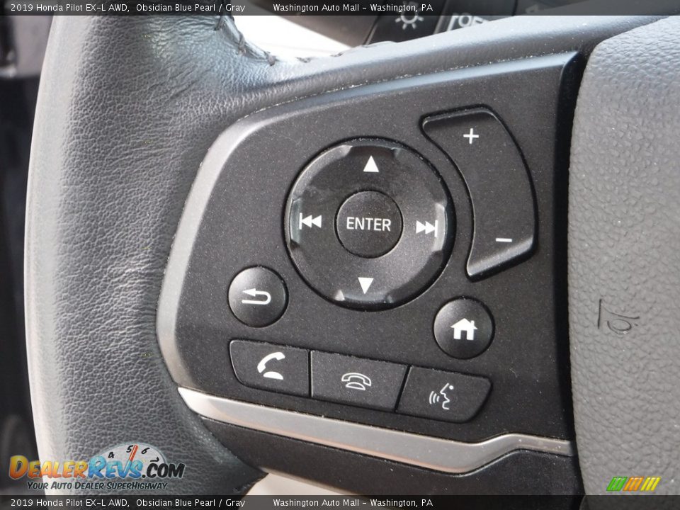 2019 Honda Pilot EX-L AWD Obsidian Blue Pearl / Gray Photo #24