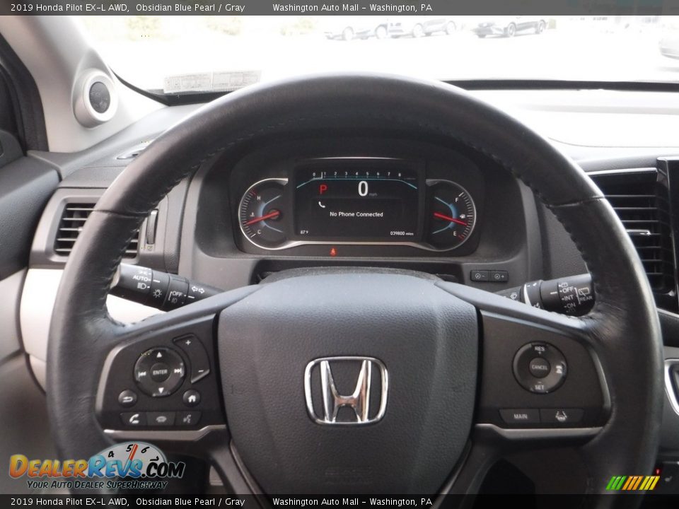 2019 Honda Pilot EX-L AWD Obsidian Blue Pearl / Gray Photo #26