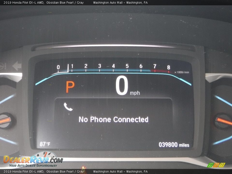 2019 Honda Pilot EX-L AWD Obsidian Blue Pearl / Gray Photo #36