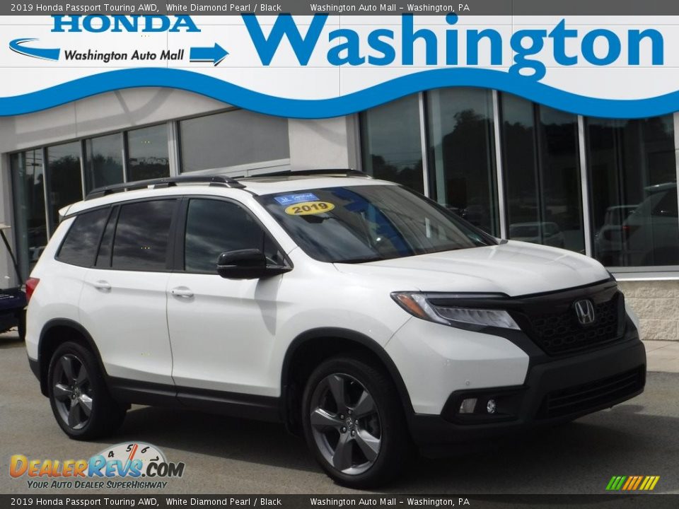 2019 Honda Passport Touring AWD White Diamond Pearl / Black Photo #1