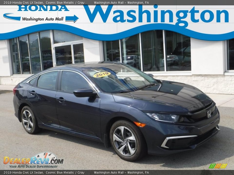 2019 Honda Civic LX Sedan Cosmic Blue Metallic / Gray Photo #1