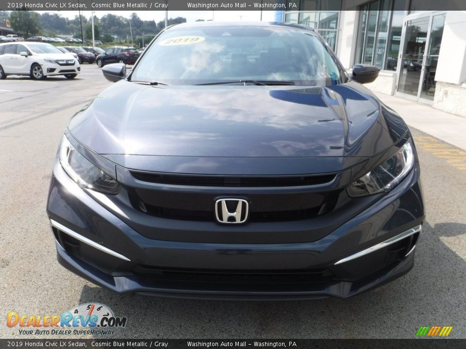 2019 Honda Civic LX Sedan Cosmic Blue Metallic / Gray Photo #3
