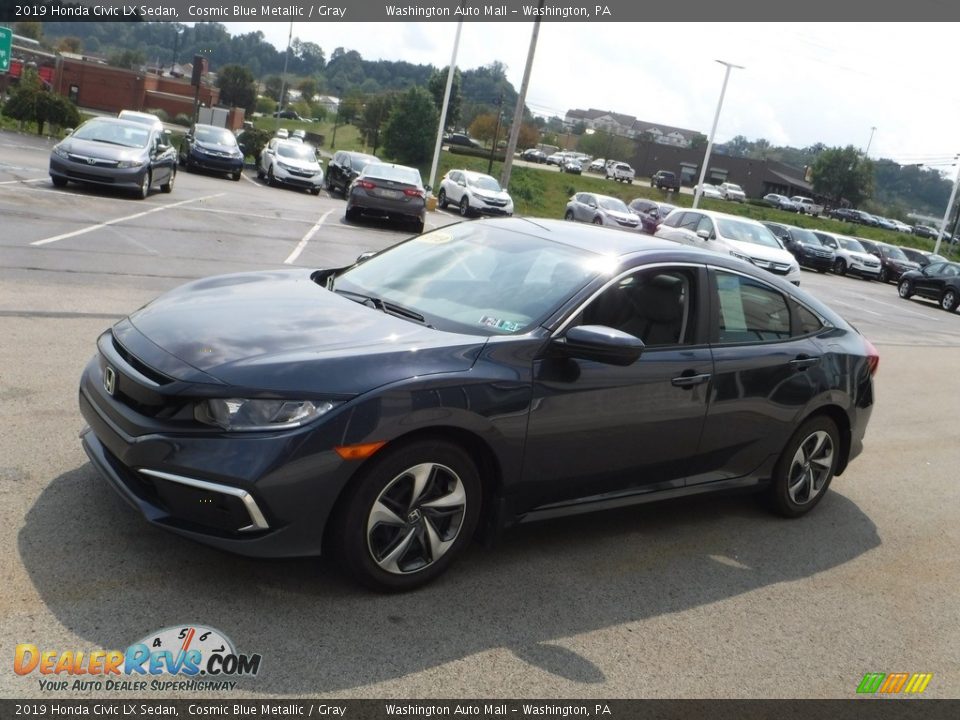 2019 Honda Civic LX Sedan Cosmic Blue Metallic / Gray Photo #4