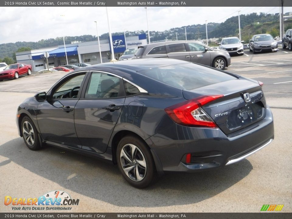 2019 Honda Civic LX Sedan Cosmic Blue Metallic / Gray Photo #7