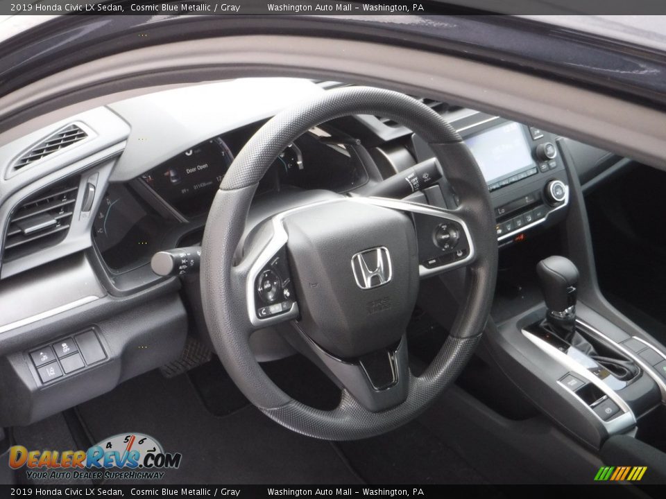 2019 Honda Civic LX Sedan Cosmic Blue Metallic / Gray Photo #11