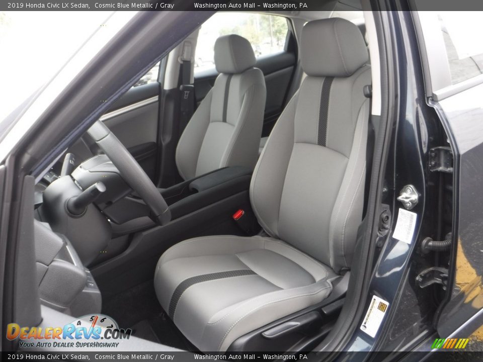 2019 Honda Civic LX Sedan Cosmic Blue Metallic / Gray Photo #14