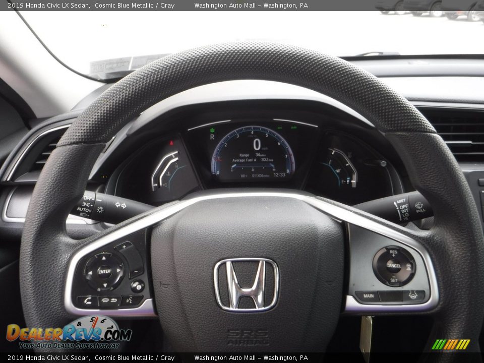 2019 Honda Civic LX Sedan Cosmic Blue Metallic / Gray Photo #18