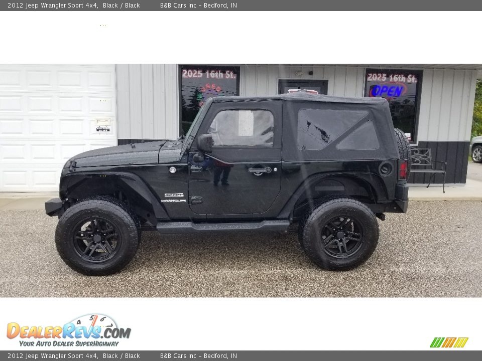 2012 Jeep Wrangler Sport 4x4 Black / Black Photo #2