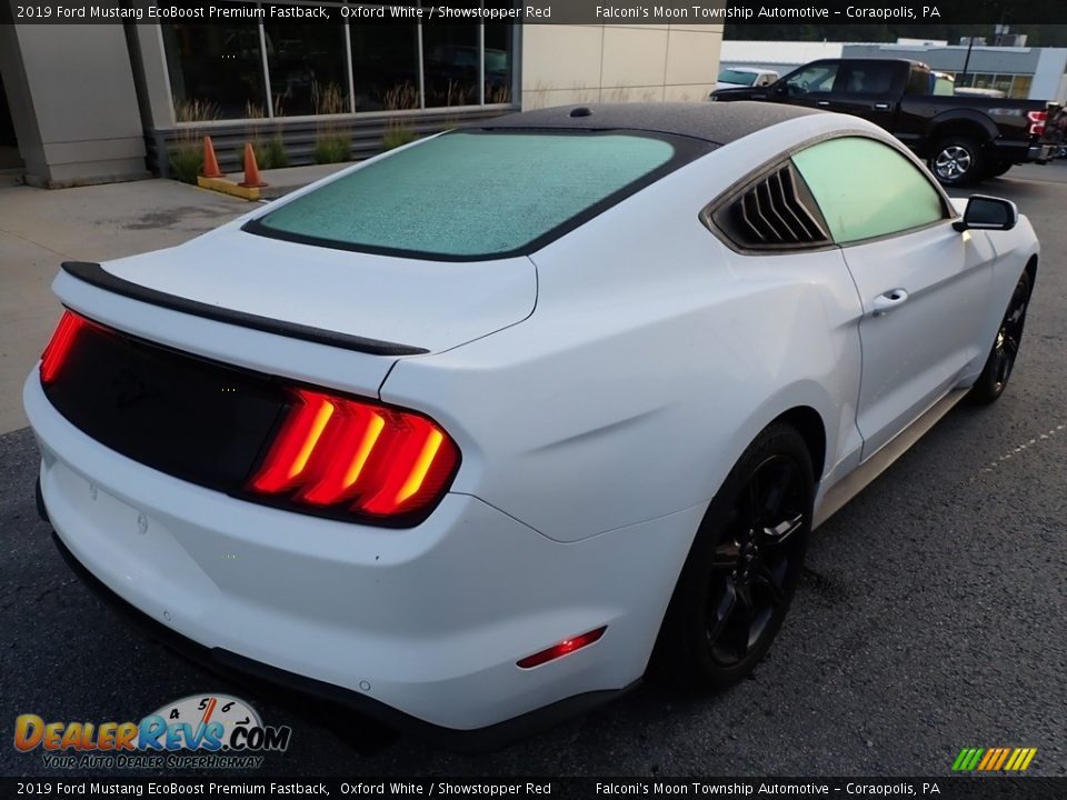 2019 Ford Mustang EcoBoost Premium Fastback Oxford White / Showstopper Red Photo #2