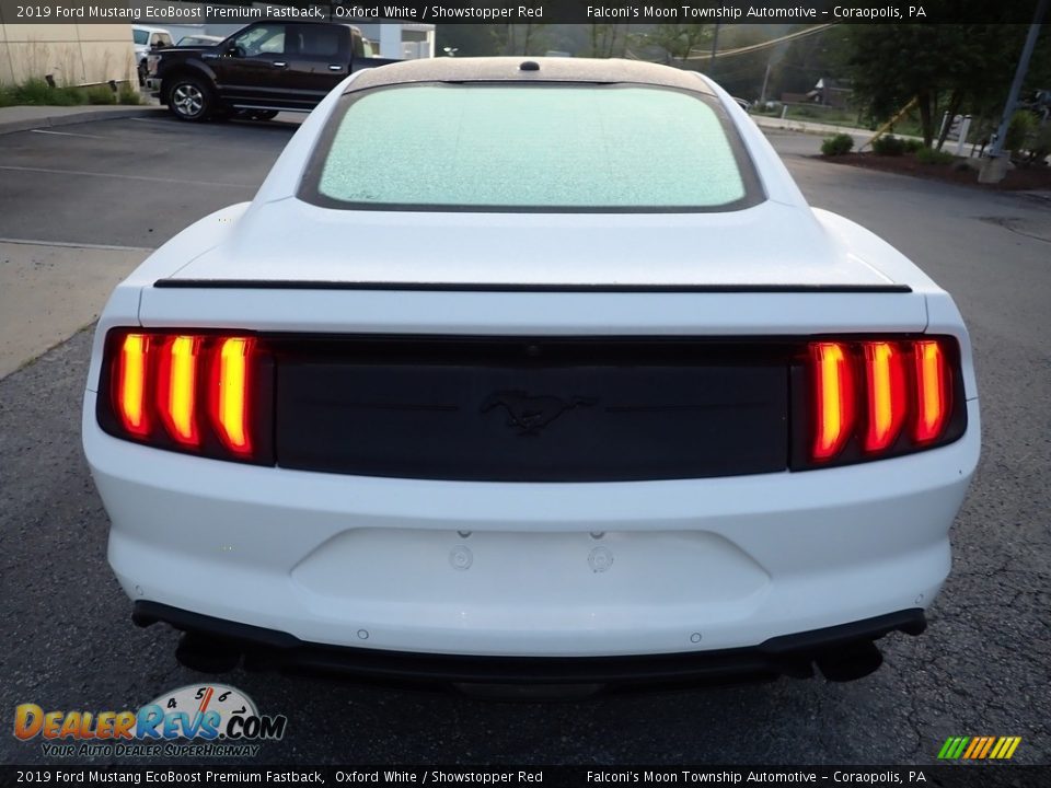 2019 Ford Mustang EcoBoost Premium Fastback Oxford White / Showstopper Red Photo #3