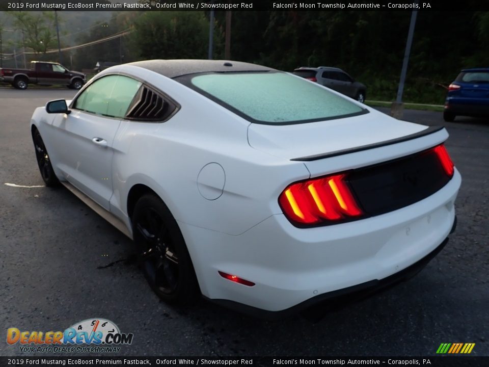 2019 Ford Mustang EcoBoost Premium Fastback Oxford White / Showstopper Red Photo #4