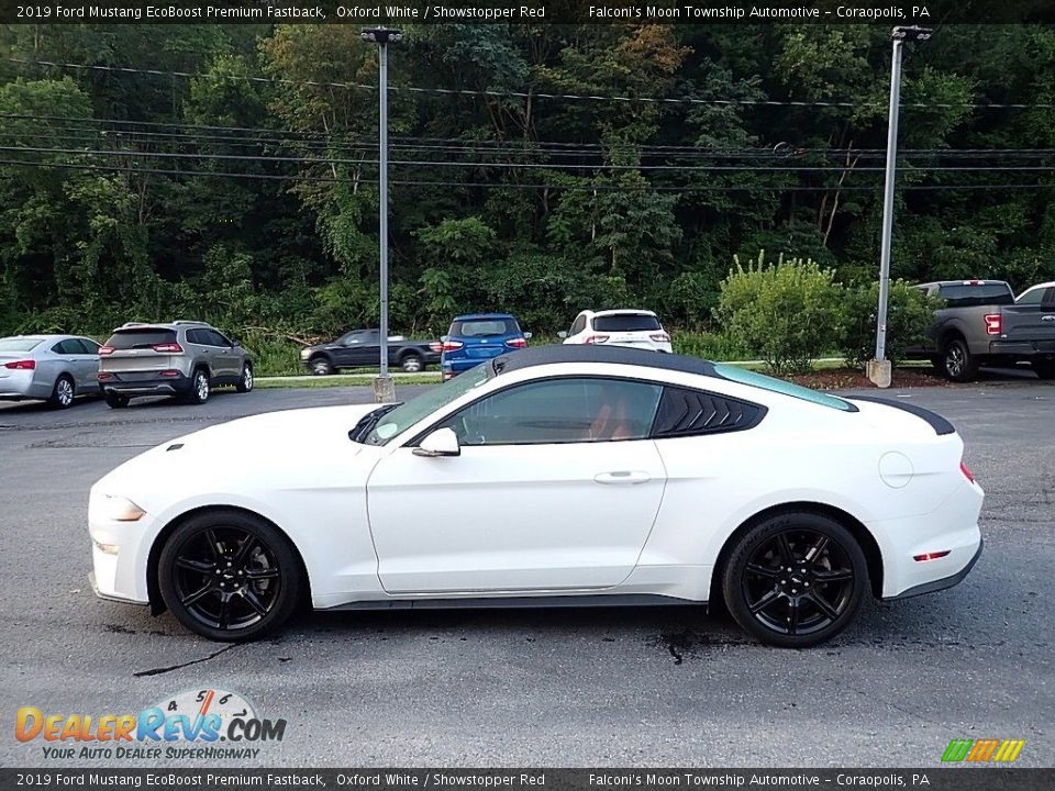 2019 Ford Mustang EcoBoost Premium Fastback Oxford White / Showstopper Red Photo #5