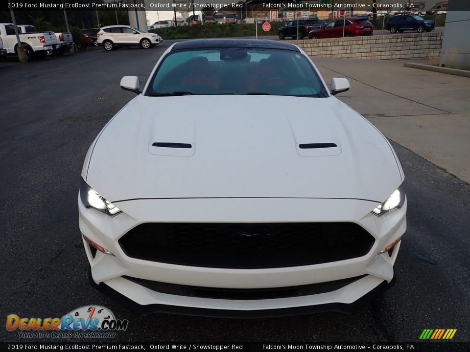 2019 Ford Mustang EcoBoost Premium Fastback Oxford White / Showstopper Red Photo #7