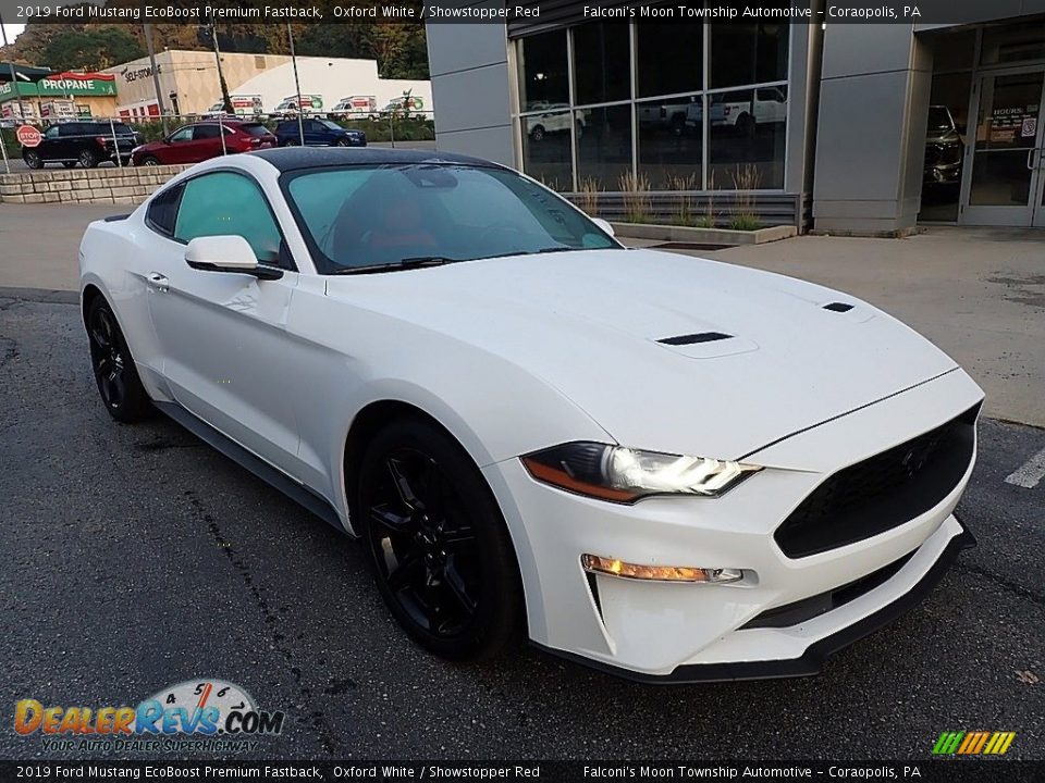2019 Ford Mustang EcoBoost Premium Fastback Oxford White / Showstopper Red Photo #8