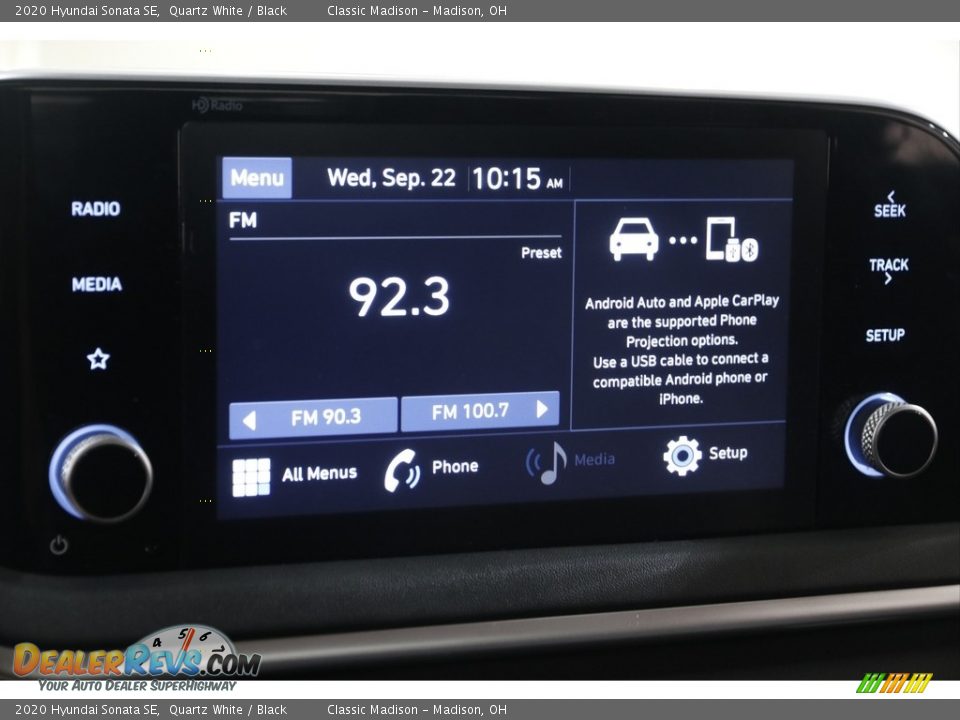 2020 Hyundai Sonata SE Quartz White / Black Photo #10