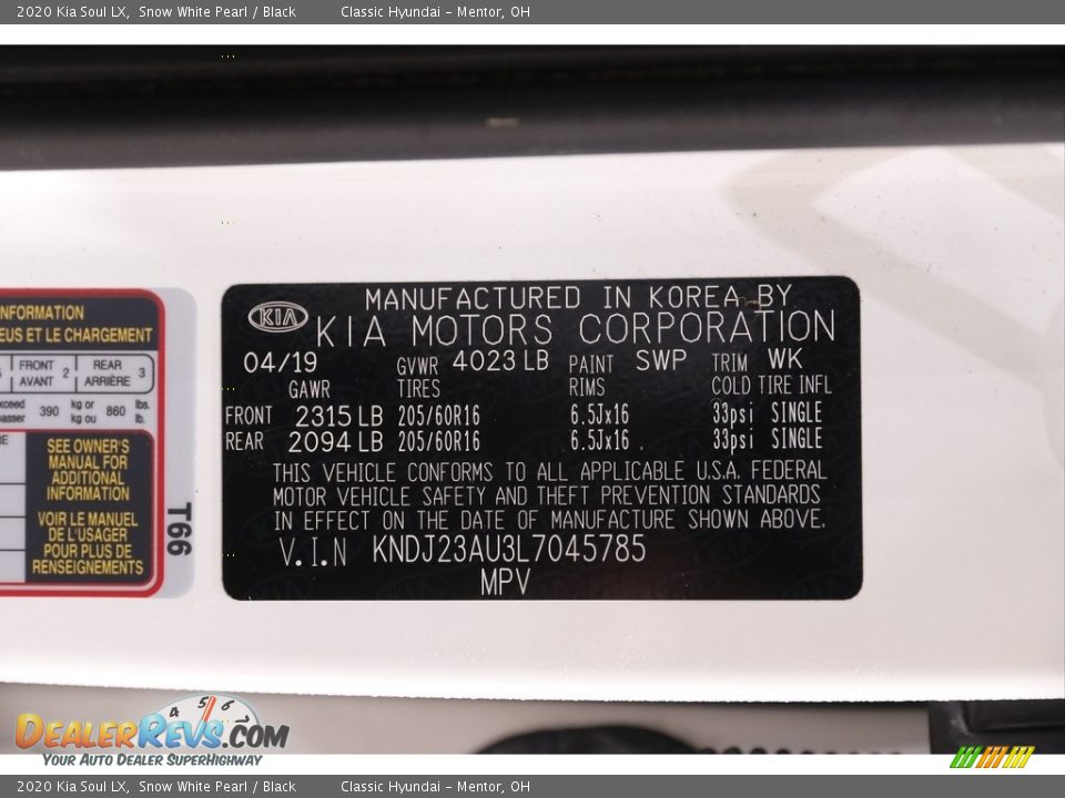 2020 Kia Soul LX Snow White Pearl / Black Photo #19