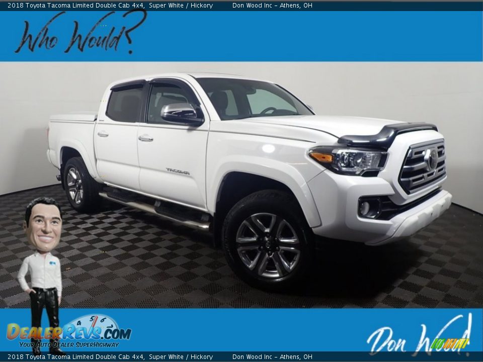 2018 Toyota Tacoma Limited Double Cab 4x4 Super White / Hickory Photo #1