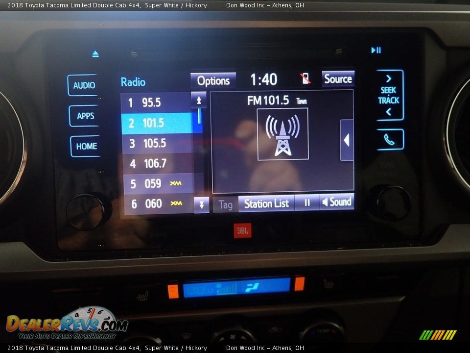 2018 Toyota Tacoma Limited Double Cab 4x4 Super White / Hickory Photo #28