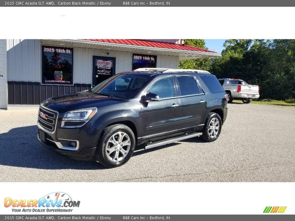 2015 GMC Acadia SLT AWD Carbon Black Metallic / Ebony Photo #10