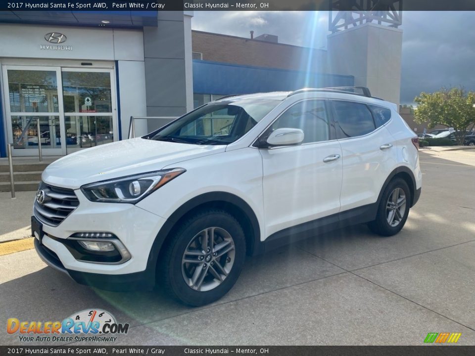 2017 Hyundai Santa Fe Sport AWD Pearl White / Gray Photo #1