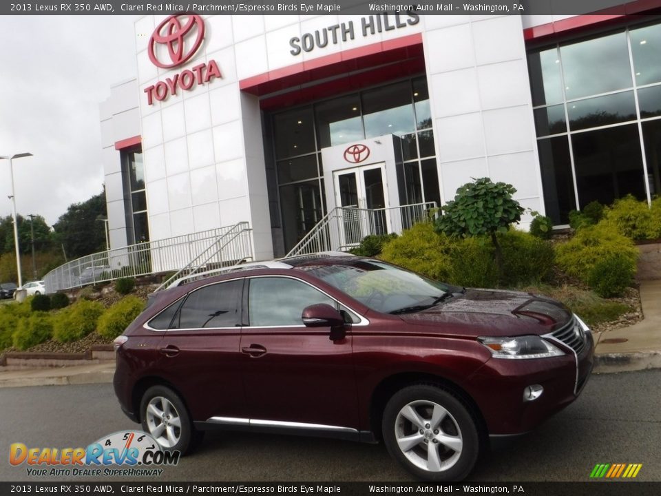 2013 Lexus RX 350 AWD Claret Red Mica / Parchment/Espresso Birds Eye Maple Photo #2