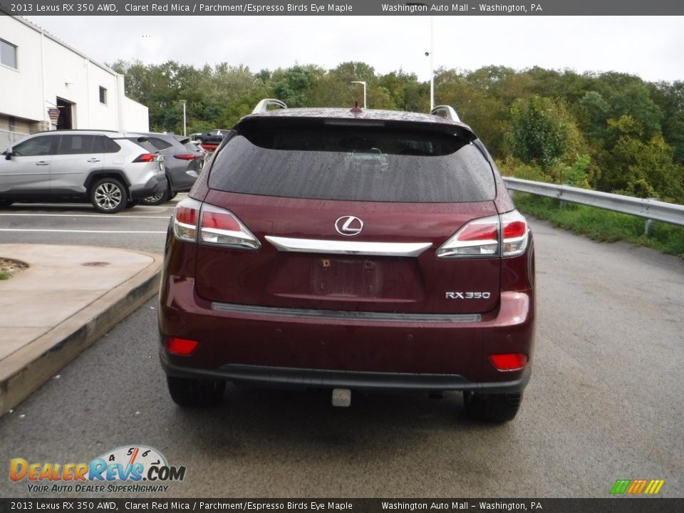 2013 Lexus RX 350 AWD Claret Red Mica / Parchment/Espresso Birds Eye Maple Photo #16