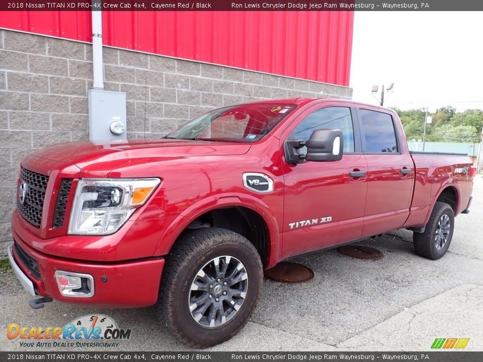 2018 Nissan TITAN XD PRO-4X Crew Cab 4x4 Cayenne Red / Black Photo #1