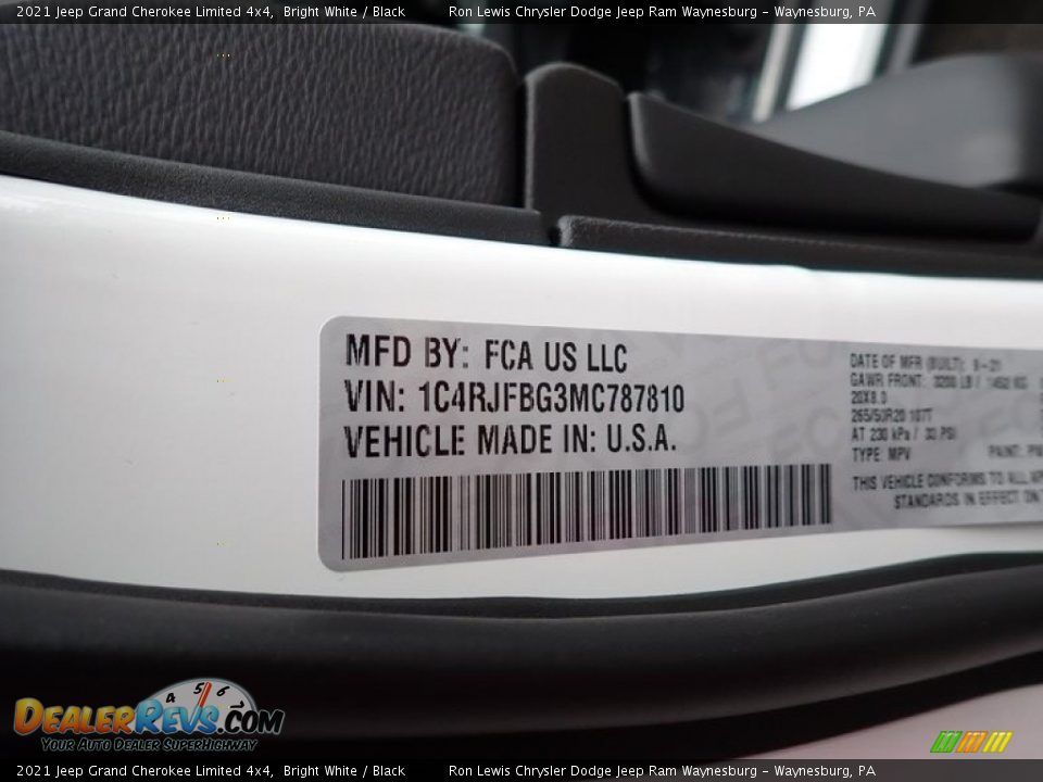 2021 Jeep Grand Cherokee Limited 4x4 Bright White / Black Photo #15