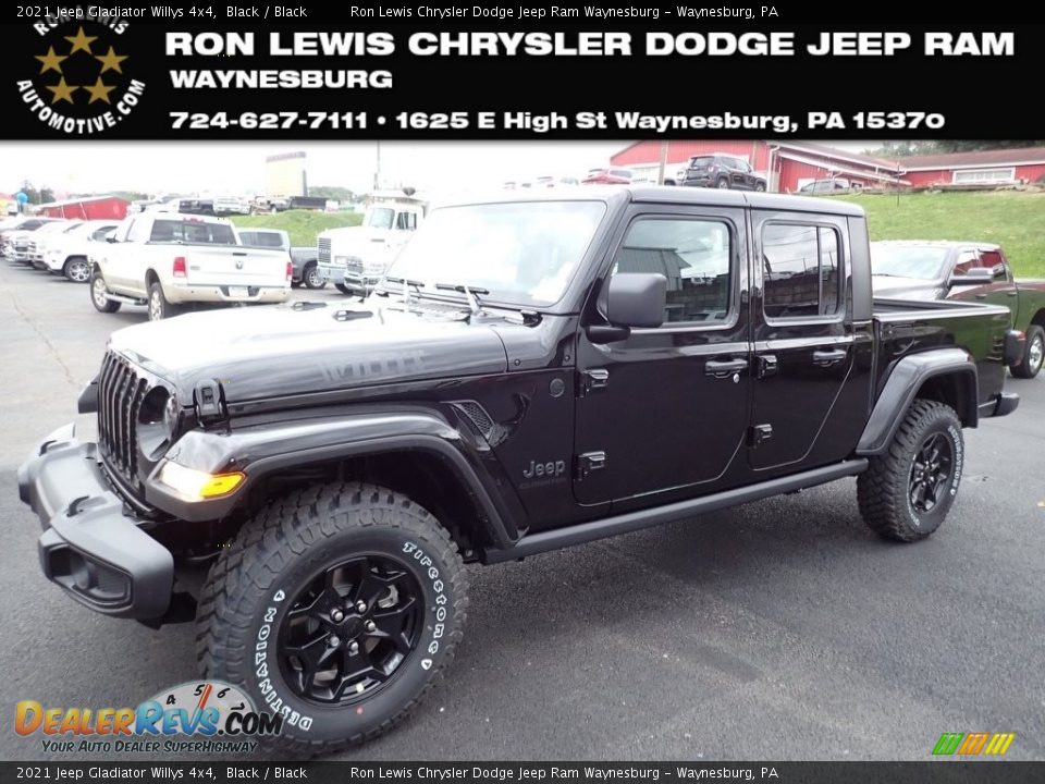 2021 Jeep Gladiator Willys 4x4 Black / Black Photo #1