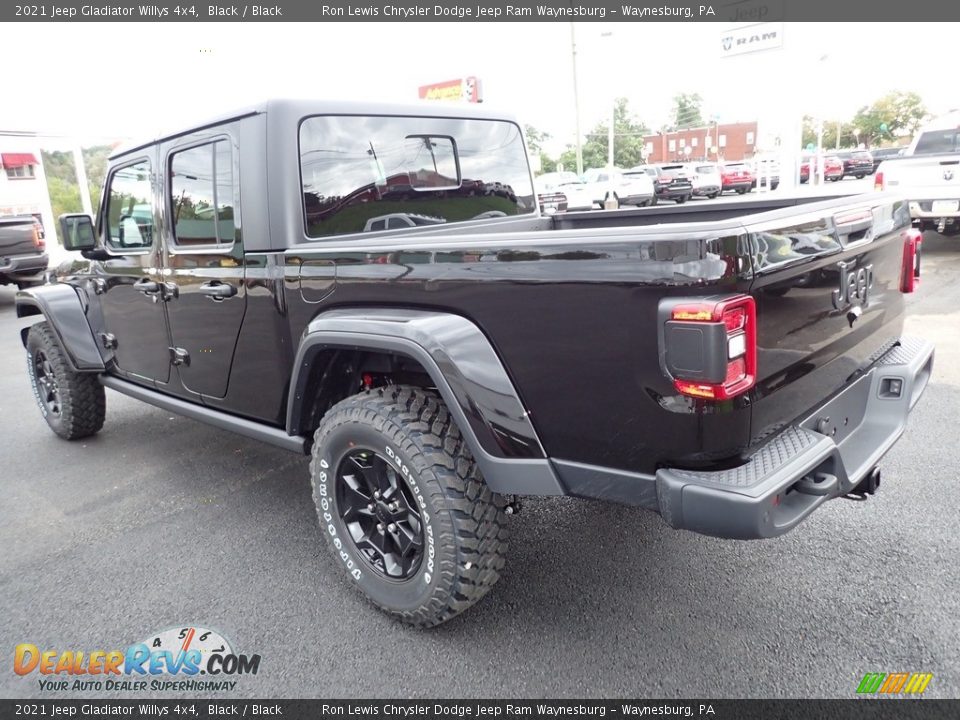 2021 Jeep Gladiator Willys 4x4 Black / Black Photo #3