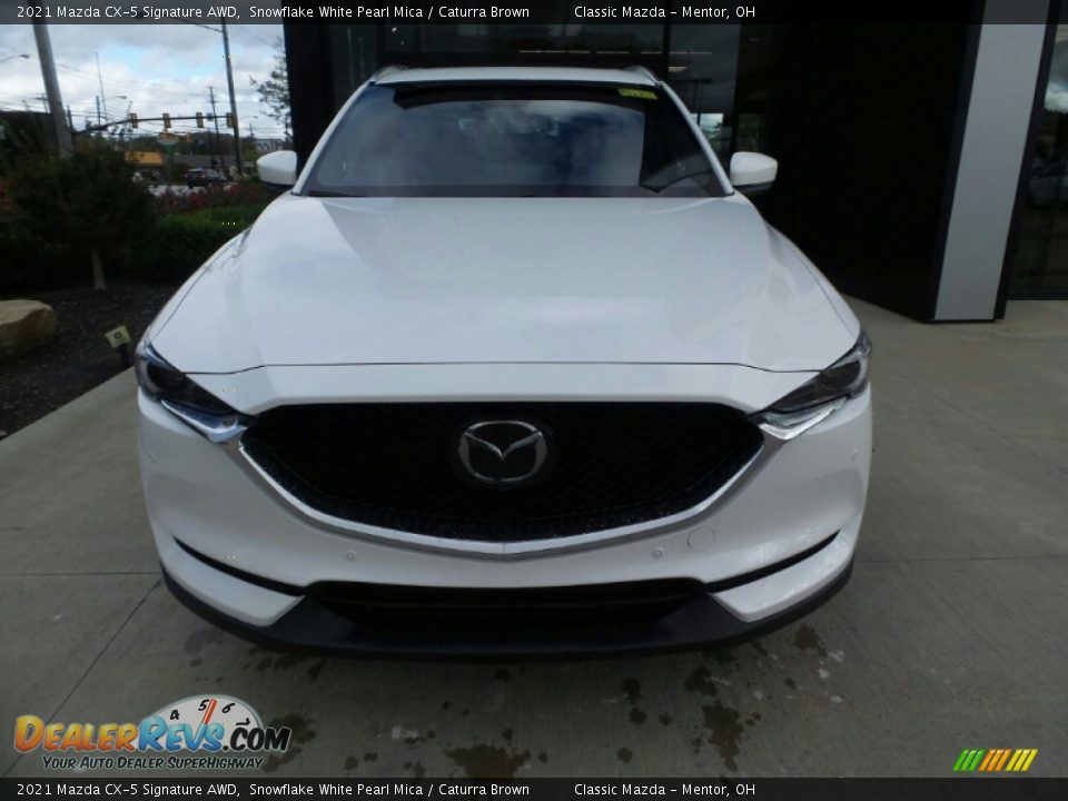 2021 Mazda CX-5 Signature AWD Snowflake White Pearl Mica / Caturra Brown Photo #2