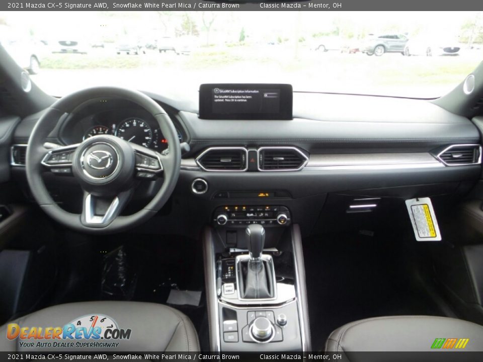2021 Mazda CX-5 Signature AWD Snowflake White Pearl Mica / Caturra Brown Photo #3