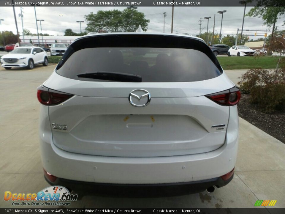 2021 Mazda CX-5 Signature AWD Snowflake White Pearl Mica / Caturra Brown Photo #5