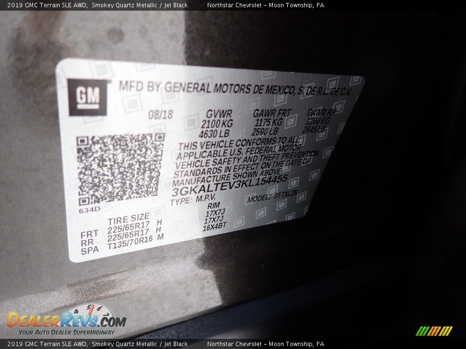 2019 GMC Terrain SLE AWD Smokey Quartz Metallic / Jet Black Photo #28