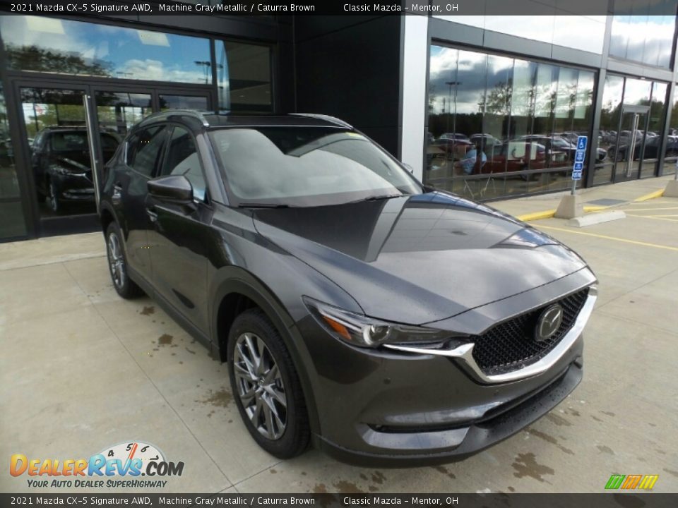 2021 Mazda CX-5 Signature AWD Machine Gray Metallic / Caturra Brown Photo #1