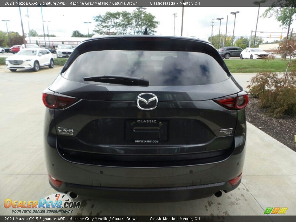 2021 Mazda CX-5 Signature AWD Machine Gray Metallic / Caturra Brown Photo #5