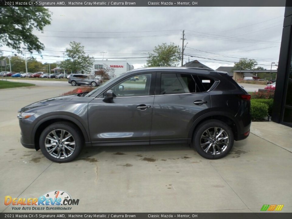 2021 Mazda CX-5 Signature AWD Machine Gray Metallic / Caturra Brown Photo #6