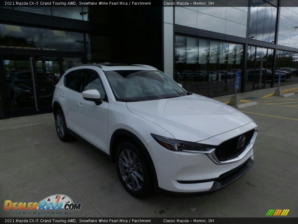 2021 Mazda CX-5 Grand Touring AWD Snowflake White Pearl Mica / Parchment Photo #1
