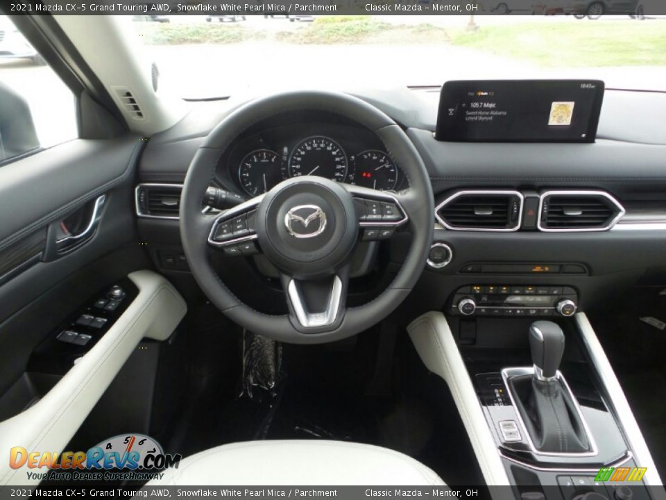 2021 Mazda CX-5 Grand Touring AWD Snowflake White Pearl Mica / Parchment Photo #4
