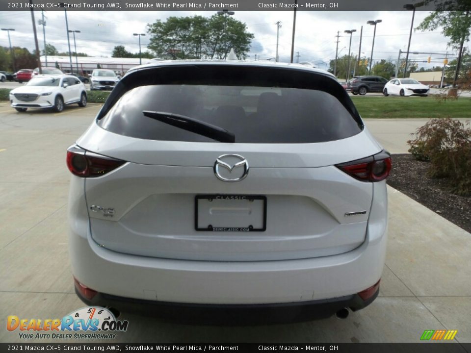 2021 Mazda CX-5 Grand Touring AWD Snowflake White Pearl Mica / Parchment Photo #5