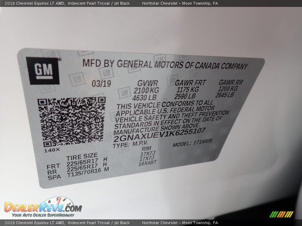 2019 Chevrolet Equinox LT AWD Iridescent Pearl Tricoat / Jet Black Photo #28