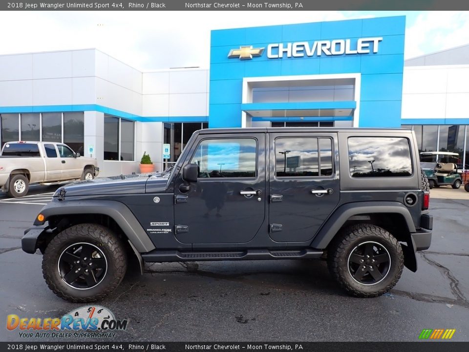 2018 Jeep Wrangler Unlimited Sport 4x4 Rhino / Black Photo #3