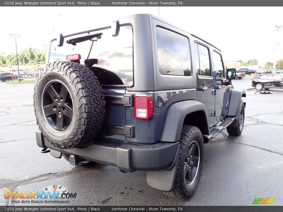2018 Jeep Wrangler Unlimited Sport 4x4 Rhino / Black Photo #7