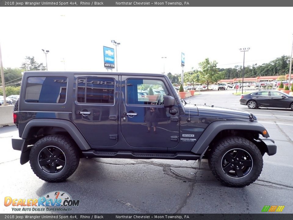 2018 Jeep Wrangler Unlimited Sport 4x4 Rhino / Black Photo #9