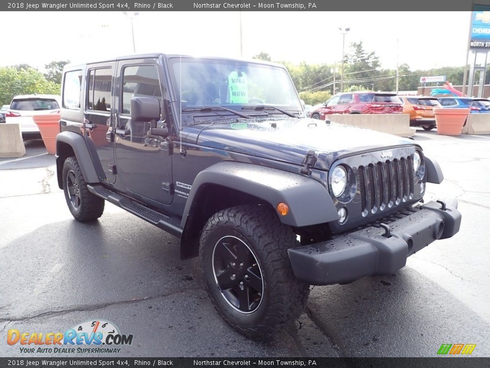 2018 Jeep Wrangler Unlimited Sport 4x4 Rhino / Black Photo #10