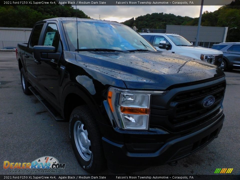 2021 Ford F150 XL SuperCrew 4x4 Agate Black / Medium Dark Slate Photo #9