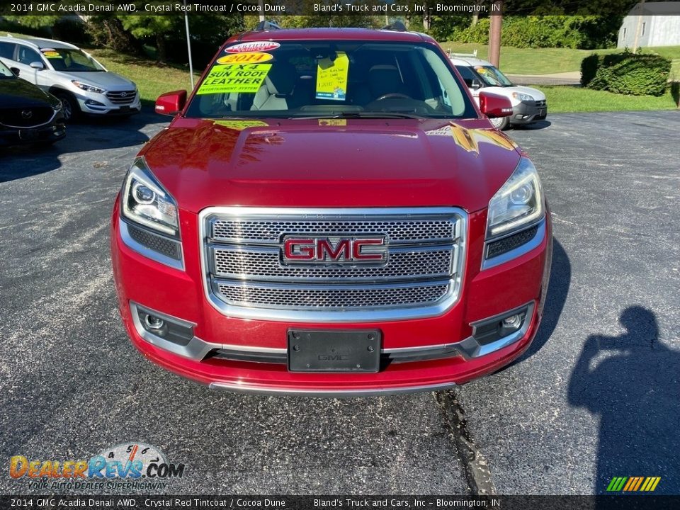 2014 GMC Acadia Denali AWD Crystal Red Tintcoat / Cocoa Dune Photo #3